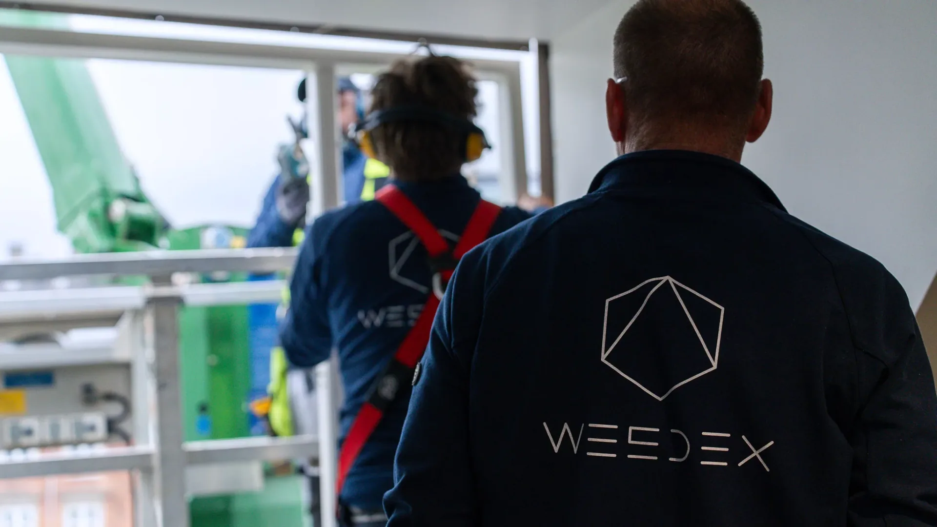 Wesdex-håndværkere på byggepladsen ved renovering af erhvervsejendom